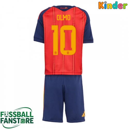 Spanien Dani Olmo #10 Replik Heimtrikot Kinder WM 2026 Kurzarm (+ Kurze Hosen)